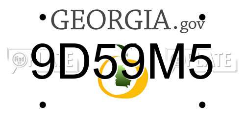 9D59M5 Georgia License Plate