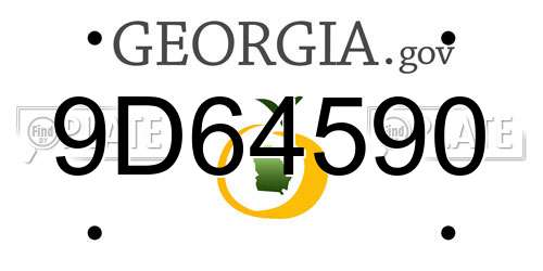 9D64590 Georgia License Plate