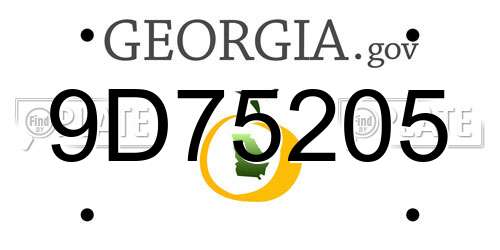 9D75205 Georgia License Plate