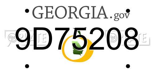 9D75208 Georgia License Plate