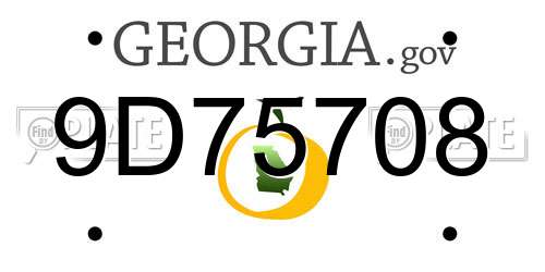 9D75708 Georgia License Plate