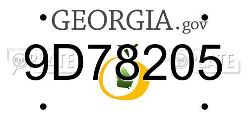9D78205 Georgia License Plate