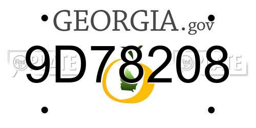 9D78208 Georgia License Plate