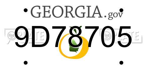 9D78705 Georgia License Plate