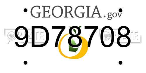 9D78708 Georgia License Plate
