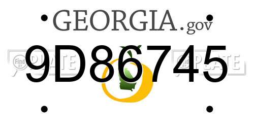 9D86745 Georgia License Plate