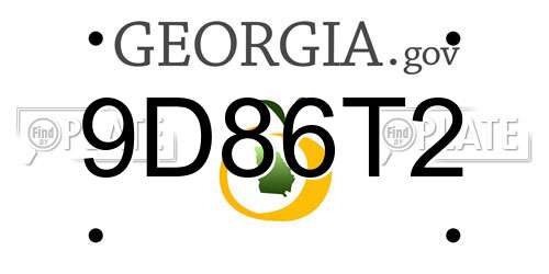 9D86T2 Georgia License Plate