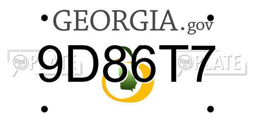 9D86T7 Georgia License Plate