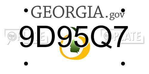 9D95Q7 Georgia License Plate
