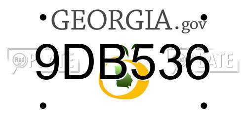 9DB536 Georgia License Plate