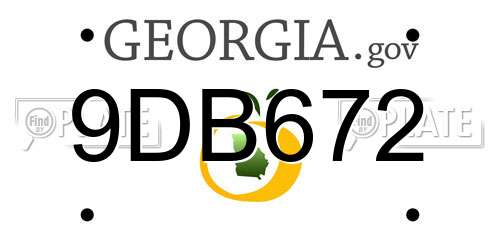 9DB672 Georgia License Plate