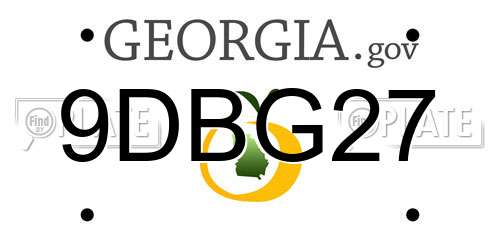 9DBG27 Georgia License Plate