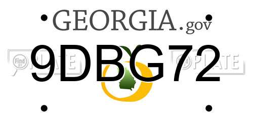 9DBG72 Georgia License Plate