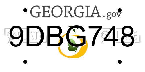 9DBG748 Georgia License Plate