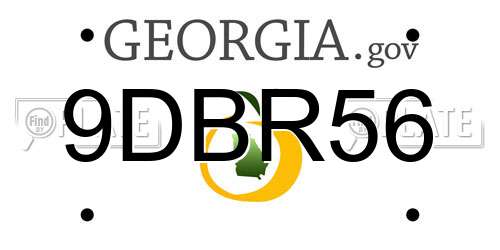 9DBR56 Georgia License Plate