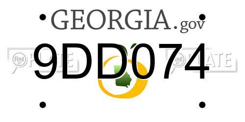 9DD074 Georgia License Plate