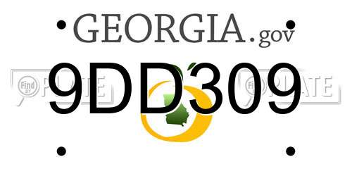 9DD309 Georgia License Plate