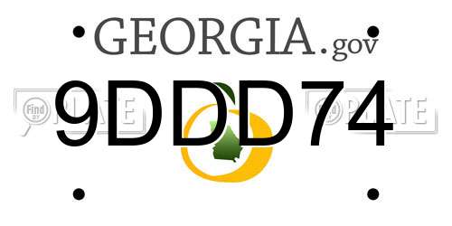 9DDD74 Georgia License Plate