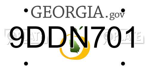 9DDN701 Georgia License Plate