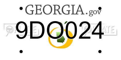 9DO024 Georgia License Plate