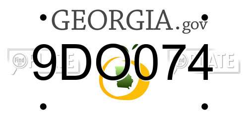 9DO074 Georgia License Plate