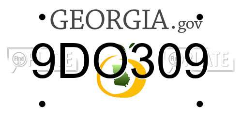 9DO309 Georgia License Plate