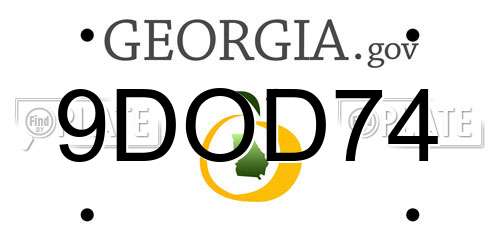 9DOD74 Georgia License Plate