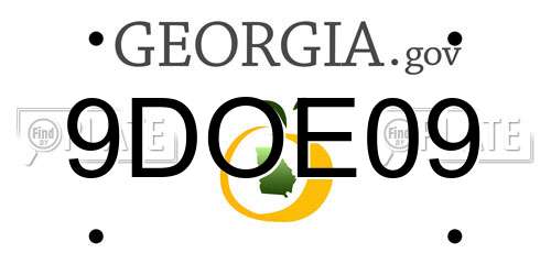 9DOE09 Georgia License Plate