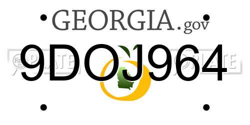 9DOJ964 Georgia License Plate