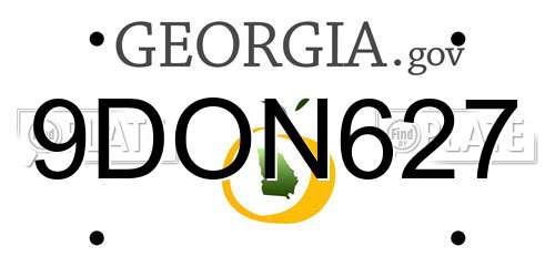 9DON627 Georgia License Plate