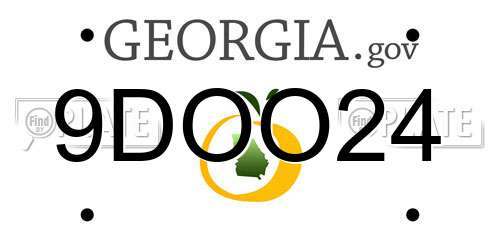 9DOO24 Georgia License Plate