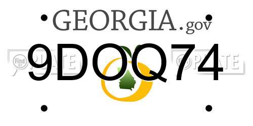 9DOQ74 Georgia License Plate