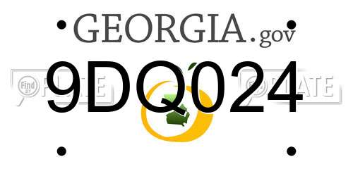 9DQ024 Georgia License Plate
