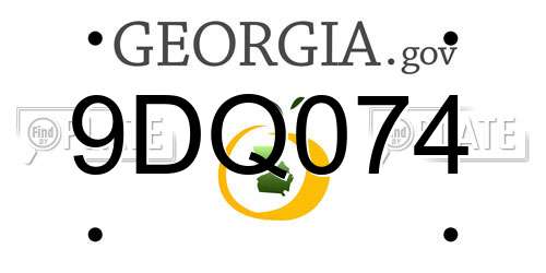 9DQ074 Georgia License Plate