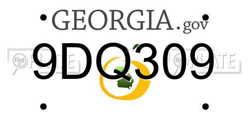 9DQ309 Georgia License Plate