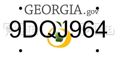9DQJ964 Georgia License Plate