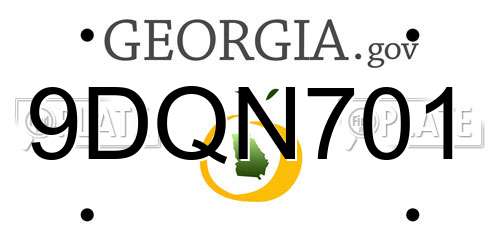 9DQN701 Georgia License Plate
