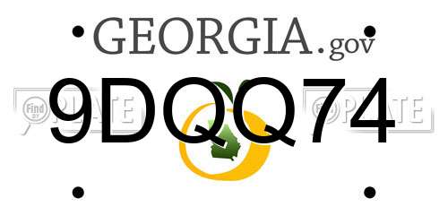 9DQQ74 Georgia License Plate