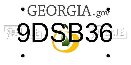 9DSB36 Georgia License Plate