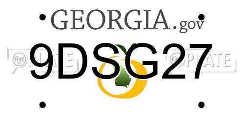 9DSG27 Georgia License Plate
