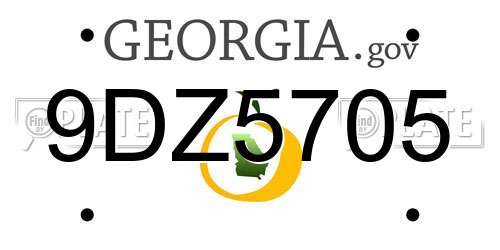 9DZ5705 Georgia License Plate