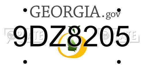 9DZ8205 Georgia License Plate