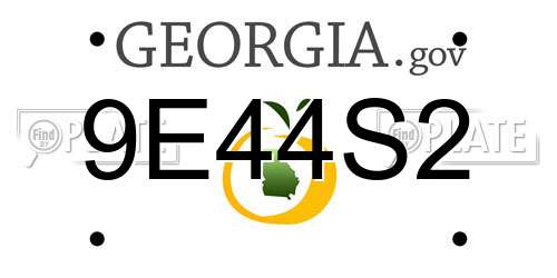 9E44S2 Georgia License Plate
