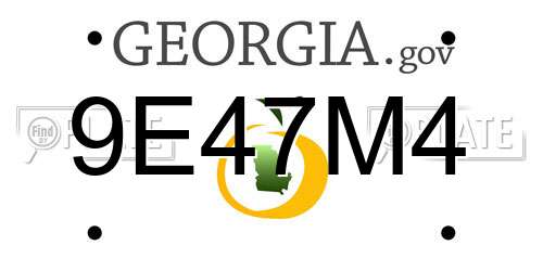 9E47M4 Georgia License Plate