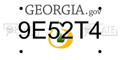 9E52T4 Georgia License Plate