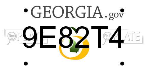 9E82T4 Georgia License Plate