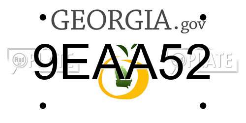 9EAA52 Georgia License Plate