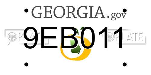 9EB011 Georgia License Plate