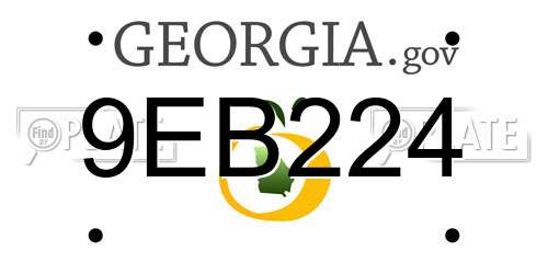 9EB224 Georgia License Plate