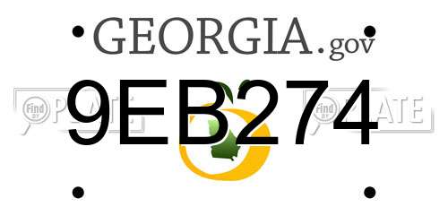 9EB274 Georgia License Plate